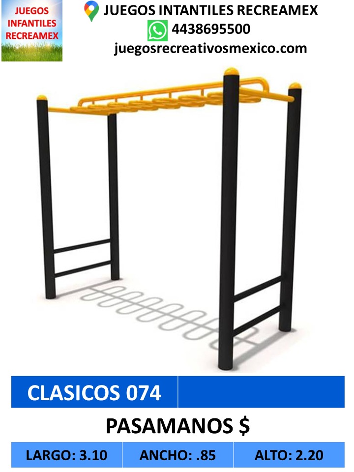 pasamanos en s 1.90m de alto